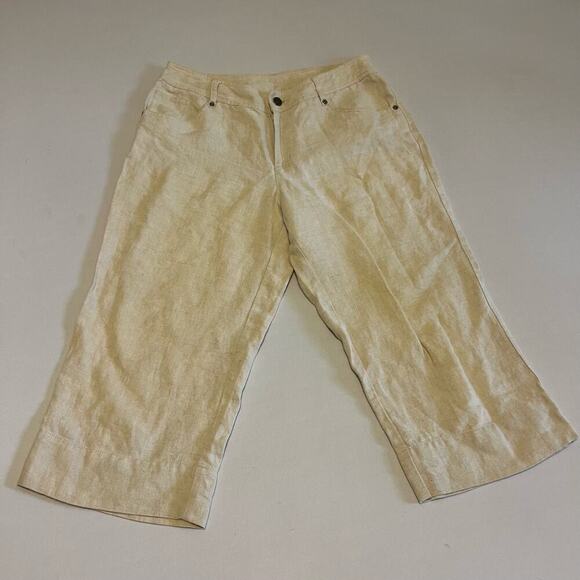 (r)elativity 100% linen capri's culottes pants 10P - Picture 1 of 6